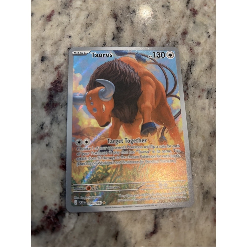 Pokémon TCG Tauros 096/086 Full Art Illustration Rare SV02 2026 English 130 HP